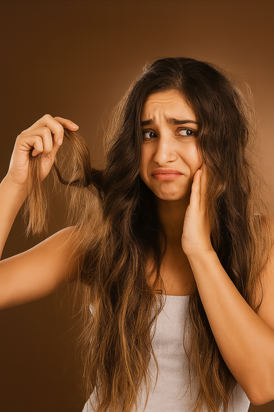 Before treatment for Brittle Hair Transformation