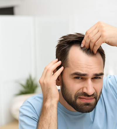 Before treatment for Receding Hairline Treatment